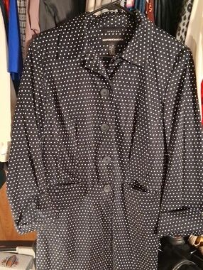 Norton McNaughton Black Polka Dot Button-Front Coat